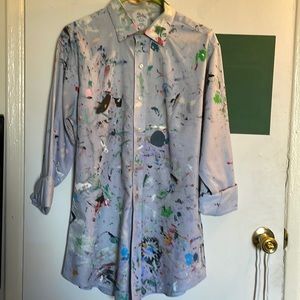 Unisex custom artist’s painted button down shirt